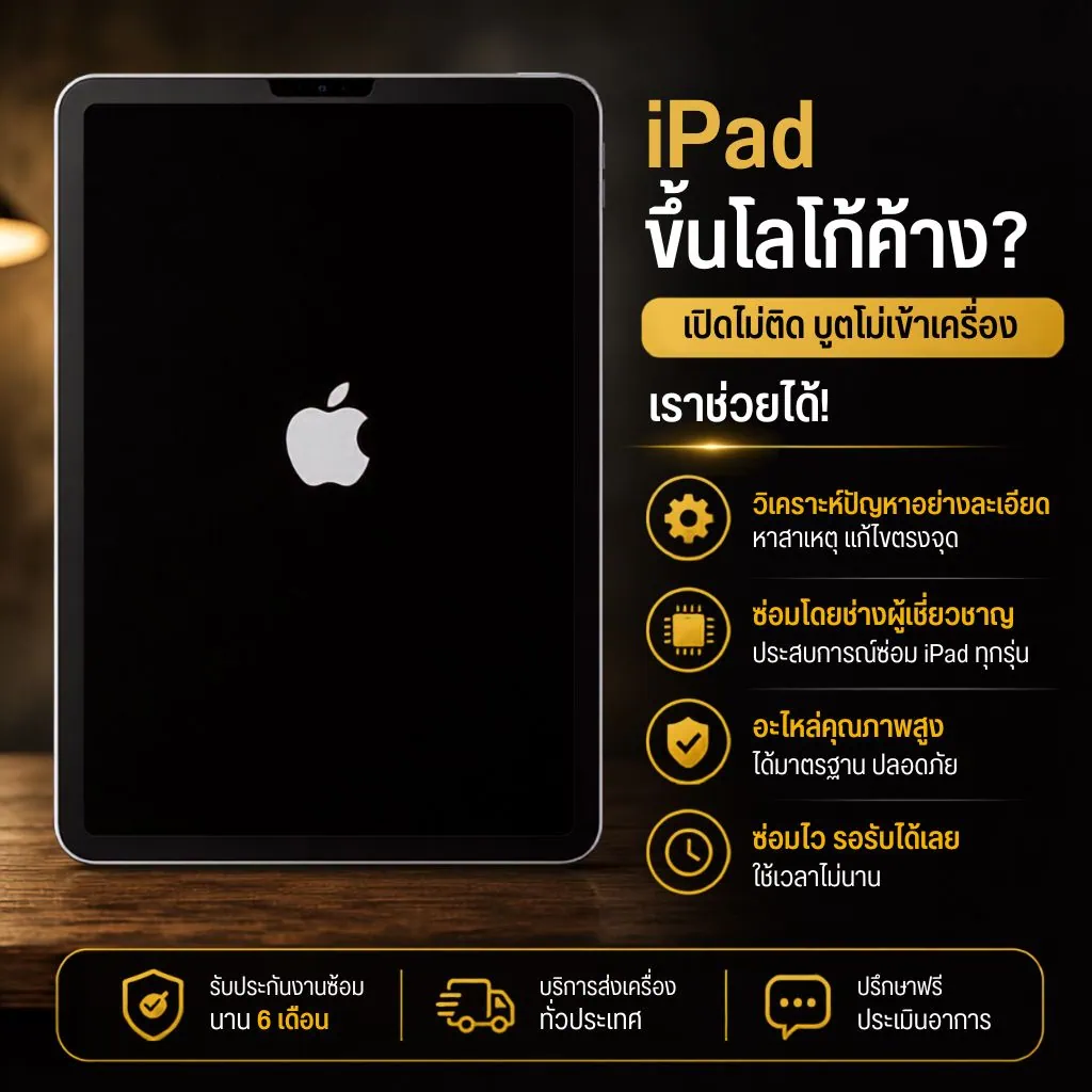 iPad ขึ้นโลโก้ค้าง